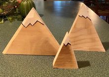Wood Mountains, 3 pc set, Mountain decor, Mountain art, Rustic decor, cabin art, sculptures,  3 small