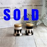 Harlequin And Elegant Checks Black And White Salt & Pepper Shakers 1 small