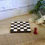 Hand Painted Whimsy Black And White Check Decor Checked Decor Chessboard Riser 2 small