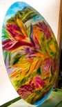 Old Kauai 24 inch glass diameter painted chandelier 5 small