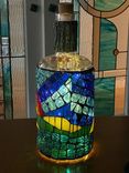 Rainbow and Dove-stained glass mosaic bottle 4 small