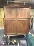 Cherry corner TV cabinet with remote lift control 2 small