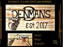 Family name sign, Five Year, Wood Anniversary Gift, Established Sign, Personalized,  Gifts,  5 small