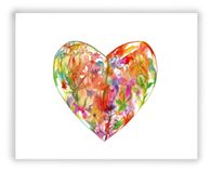 Wildflower-filled Heart Valentine Watercolor Fine Art Print 3 small
