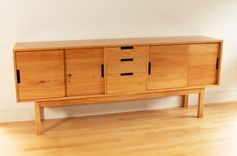 MID CENTURY MODERN WATERFALL SIDEBOARD / CREDENZA 1 small