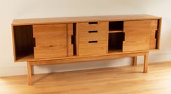 MID CENTURY MODERN WATERFALL SIDEBOARD / CREDENZA 2 small