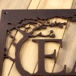 Custom Rectangular House Name Metal Sign with Cherry Trees 5 small