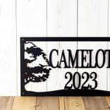 Personalized Family Home Name & Established Year Metal Sign with Country Oak Trees, Custom Outdoor Farm or Ranch Est. Date Steel Plaque 3 small