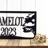 Personalized Family Home Name & Established Year Metal Sign with Country Oak Trees, Custom Outdoor Farm or Ranch Est. Date Steel Plaque 5 small