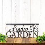 Hanging Personalized Script First Name Garden Metal Sign with Dragonfly, Butterfly, Bumble Bee, Ladybug Insect, Green Thumb Gardening Decor 4 small