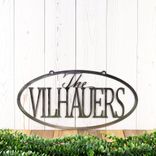 Personalized Oval Hanging Metal Family Name Plaque 5 small