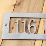 Custom Rectangular Hanging Address Metal Sign, Front Porch House Number Steel Plaque, Personalized Horizontal Numbers Outdoor Signage 2 small