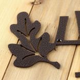 Metal House Number Sign with Autumn Oak Leaves 2 small