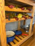 Rustic Hardwood Butcher Block Kitchen Island with Wine Rack and Glass Storage 5 small