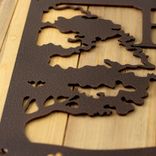 Personalized Rectangular Metal Family Name Plaque with Oak Trees 4 small