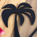 Metal House Number Plaque with Beach Palm Trees 4 small