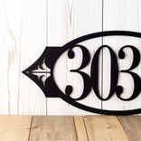 Oval Metal House Number Sign with Fleur De Lis, 4 Digit 3 small