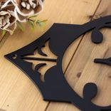 Oval Metal House Number Sign with Fleur De Lis, 4 Digit 2 small