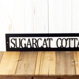 Hanging Personalized Cottage Villa Name Metal Sign, Custom Country Vacation Cabin Steel Plaque, Lake House Retreat Entryway Wall Decor 3 small