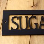 Hanging Personalized Cottage Villa Name Metal Sign, Custom Country Vacation Cabin Steel Plaque, Lake House Retreat Entryway Wall Decor 2 small