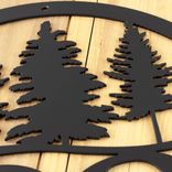 Round Metal House Number Sign with Pine Trees 2 small