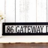 Personalized Metal Family Name and Address Sign with Moose and Pine Trees 5 small