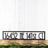 Custom Hanging Rectangular Art Deco Metal Address Sign 1 small