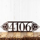 Horizontal Metal House Number Sign with Celtic Knots 4 small