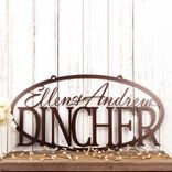 Personalized Oval Couples First & Last Names Metal Sign, Hanging Custom Script Family Name Steel Plaque, 11 Year Wedding Anniversity Gift 5 small