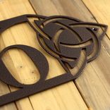 Horizontal Metal House Number Sign with Celtic Knots 5 small