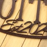 Custom Hanging Oval Metal Family Name and Established Year Plaque 2 small