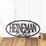 Custom Hanging Oval Metal Family Name and Established Year Sign 1 small