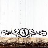 Personalized Scroll Letter Monogram Metal Wall Art, Elegant Leaves and Vines Design, Custom Last Name Initial Horizontal Plaque for Doorway 1 small