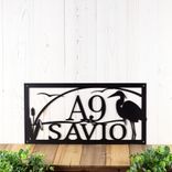Custom Lake Scene Metal Address Sign, Great Blue Heron, Sunset & Cattails Outdoor Plaque, Lakeshore Cabin Home Decor, Egret Bird Wall Art 1 small