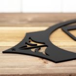 Oval Metal House Number Sign with Fleur De Lis, 2 Digit 5 small