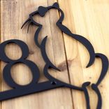 Metal House Number Plaque with Cute Cat 2 small