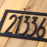 Custom Hanging Rectangular Art Deco Metal Address Sign 5 small