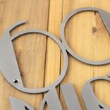 Personalized Modern Contemporary Metal Address Sign, Custom Mid-Century Style House Numbers, Art Deco Retro Home Number Outdoor Steel Plaque 2 small
