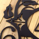 Oval Metal House Number Sign with Vines and Fleur De Lis, 3 Digit 5 small