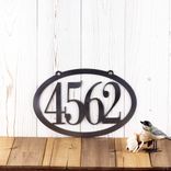 Custom Oval Hanging Metal House Number Plaque, Personalized 5 inch Address Numbers Steel Sign, New Home Contemporary Outdoor Decor 1 small