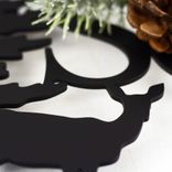 Personalized Metal Family Name and Address Sign with Doe Deer and Pine Trees 2 small