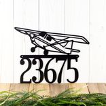 Personalized Metal House Number Sign with Airplane 1 small