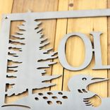 Personalized Loon Family Last Name Lake Scene Metal Sign, Rustic Wildlife Wall Art for Cabin or Cottage, Bird in Nature Steel Plaque 2 small