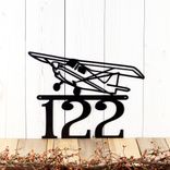 Metal House Number Plaque with Airplane 1 small