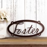 Custom Hanging Oval Metal Name Plaque 4 small