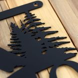 Hanging Metal House Numbers Plaque with Mountains and Pine Trees 2 small