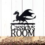 Personalized Metal Name Sign with Fantasy Gothic Medieval Dragon for Boy or Girl's Bedroom 1 small