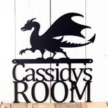 Personalized Metal Name Sign with Fantasy Gothic Medieval Dragon for Boy or Girl's Bedroom 3 small