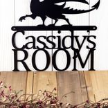 Personalized Metal Name Sign with Fantasy Gothic Medieval Dragon for Boy or Girl's Bedroom 4 small