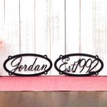 Personalized Oval Family Name and Established Year Metal Outdoor Sign with Child Plaque, Custom Couple Wedding Anniversary Gift 4 small